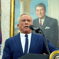 Robert F. Kennedy Jr. speaks after being sworn in as Health and Human Services secretary in the Oval Office on February 13, 2025 Alex Brandon/AP